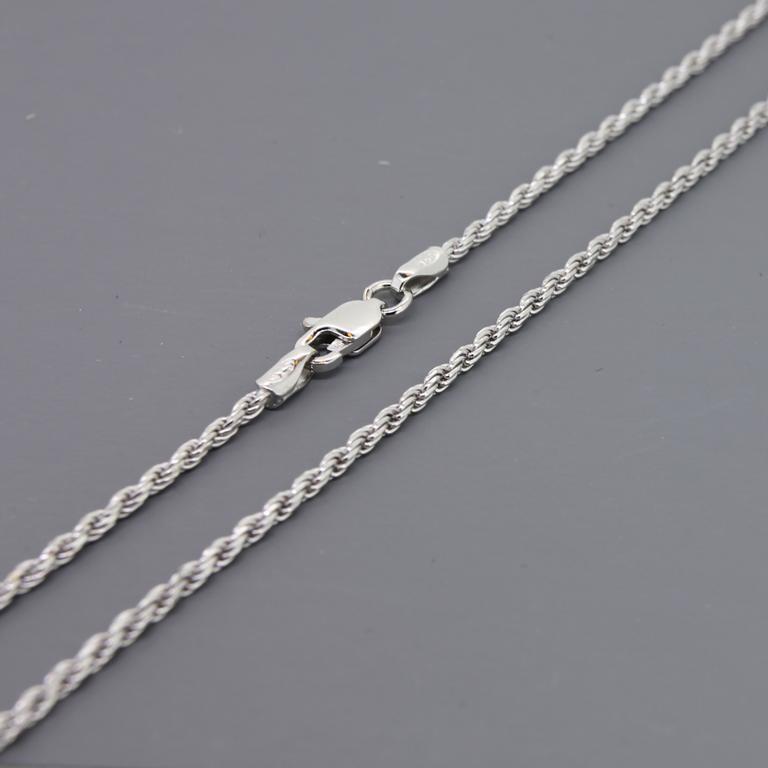 Solid Sterling Silver Diamond Cut Rope Chain Mens Necklace 16" 18" 20" 22" 24"