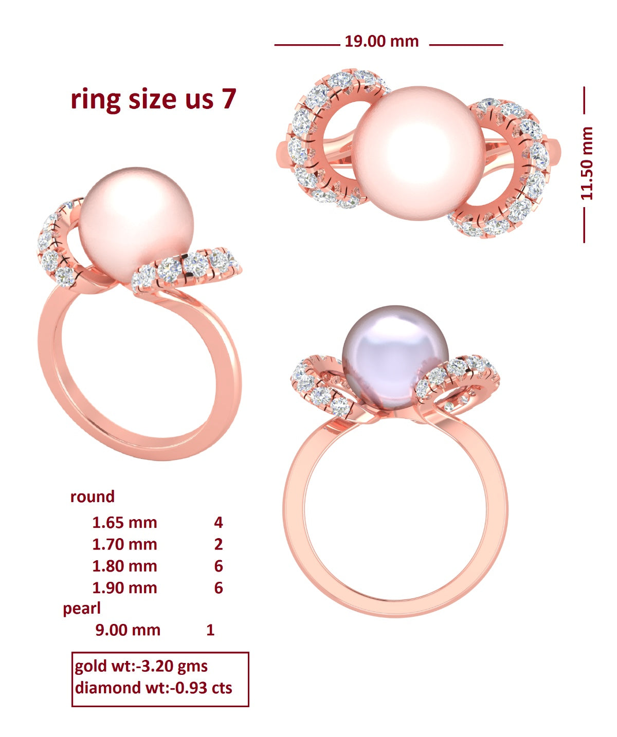 Sterling Silver Semi Mount Ring Setting Round RD Halo围镶mm