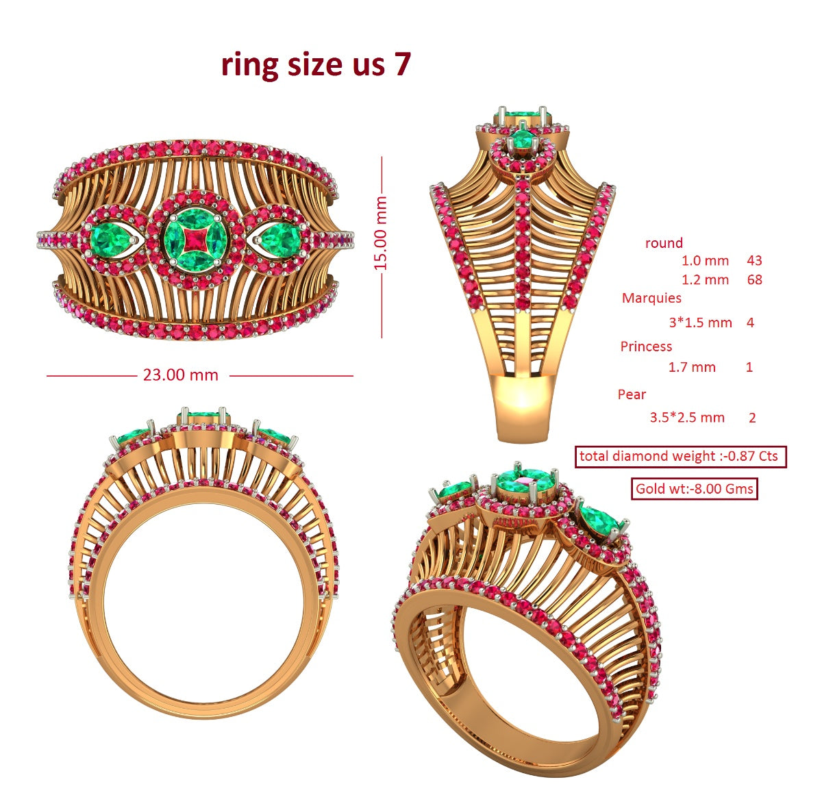 Halbmontierte Ringfassung aus Sterlingsilber, rund, RD-Cluster, 群镶mm