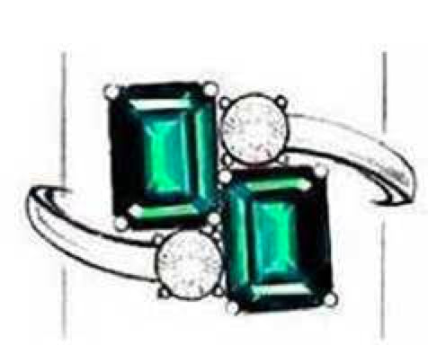 Sterling Silver Semi Mount Ring Setting Emerald OCT 7X5mm
